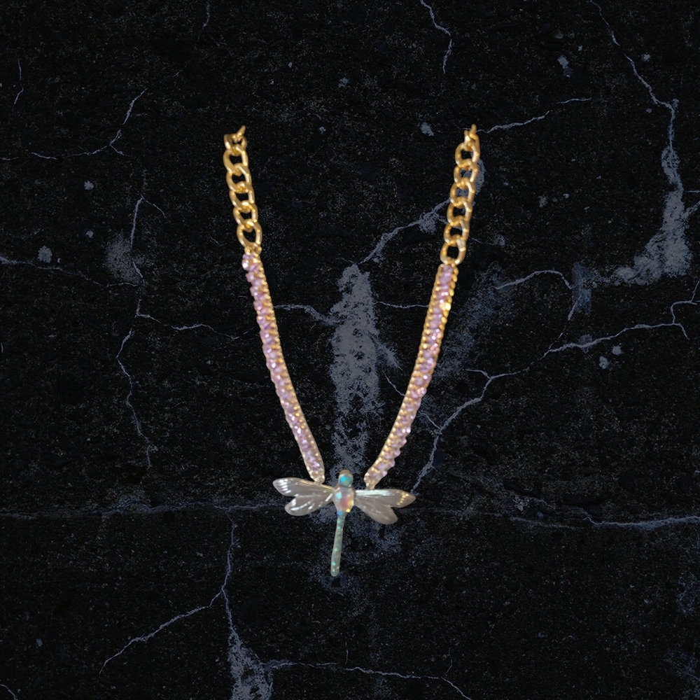 Betsy Johnson Dragonfly Necklace New